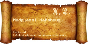 Medgyessi Makabeus névjegykártya